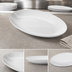 Thumbnail image #4 for American Metalcraft 18 x 12 Inch White Oval Melamine Platter