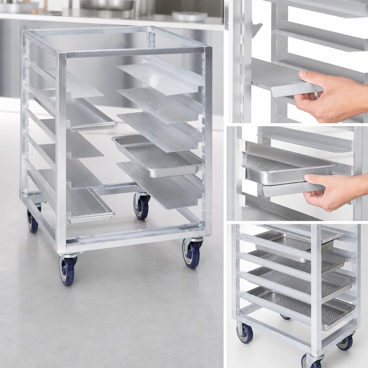 Product image #2 for Channel AUR-6 Adjustable Universal Aluminum Rack, 6-Pan Capacity, 25.5 x 25.5 x 36 Inches
