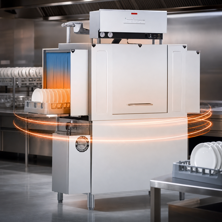 Product image #3 for Jackson AJX-44CE High-Temperature Single-Tank Conveyor Dishwasher, 225 Racks/Hour