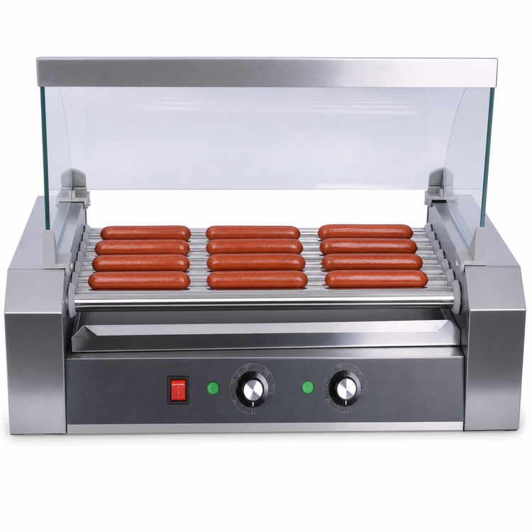 Product image #3 for Sapphire Stainless Steel Hot Dog Roller Grill, 12 Hot Dog Capacity, 5 Rollers