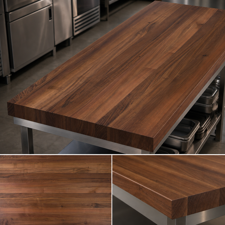 Product image #3 for Boos Block American Black Walnut Full-Length Edge Grain Kitchen Countertop, 96 x 27 x 3 Inch, Flat Top