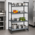 Thumbnail image #3 for Cambro Camshelving Basics Plus 24 in. x 42 in. x 64 in. Stationary Starter Shelving Unit, 4-Tier Mixed Shelf, Brushed Graphite
