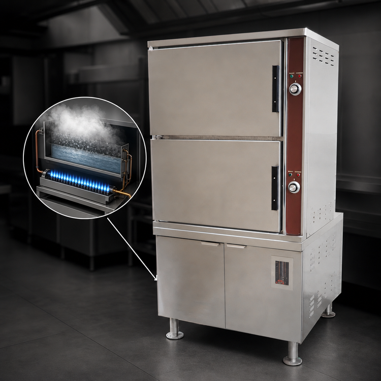 Product image #3 for Crown GCX-24 Two-Compartment Full-Size Gas Boiler-Based Convection Steamer