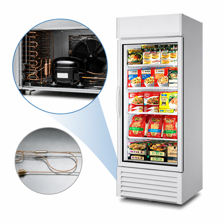 Product image #3 for True 30-Inch One-Section Glass Door Freezer Merchandiser with Hinged Door