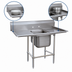 Thumbnail image #3 for Advance Tabco Regaline 1-Compartment Sink with Left and Right-Hand Drainboards, 28 x 20 Inch Bowl, 14 Gauge 304 Stainless Steel