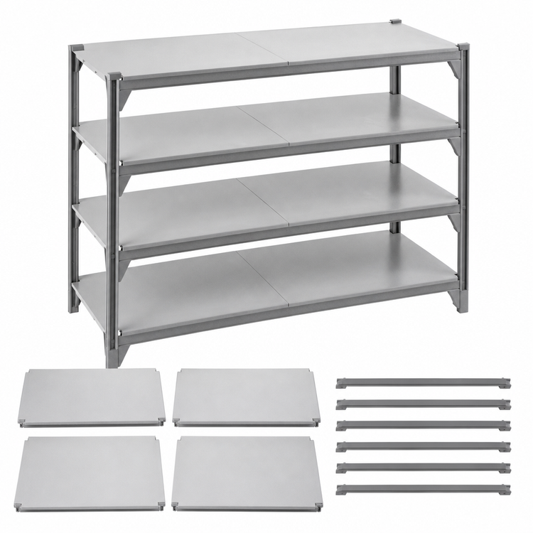 Product image #4 for Cambro Camshelving Premium 21-Inch Deep x 42-Inch Wide 4-Shelf Solid Shelf Kit