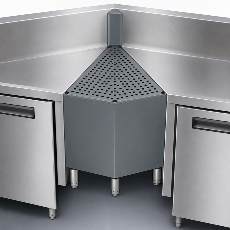 Product image #3 for Advance Tabco Prestige 45° Outside Corner Underbar Filler with Drainboard Top