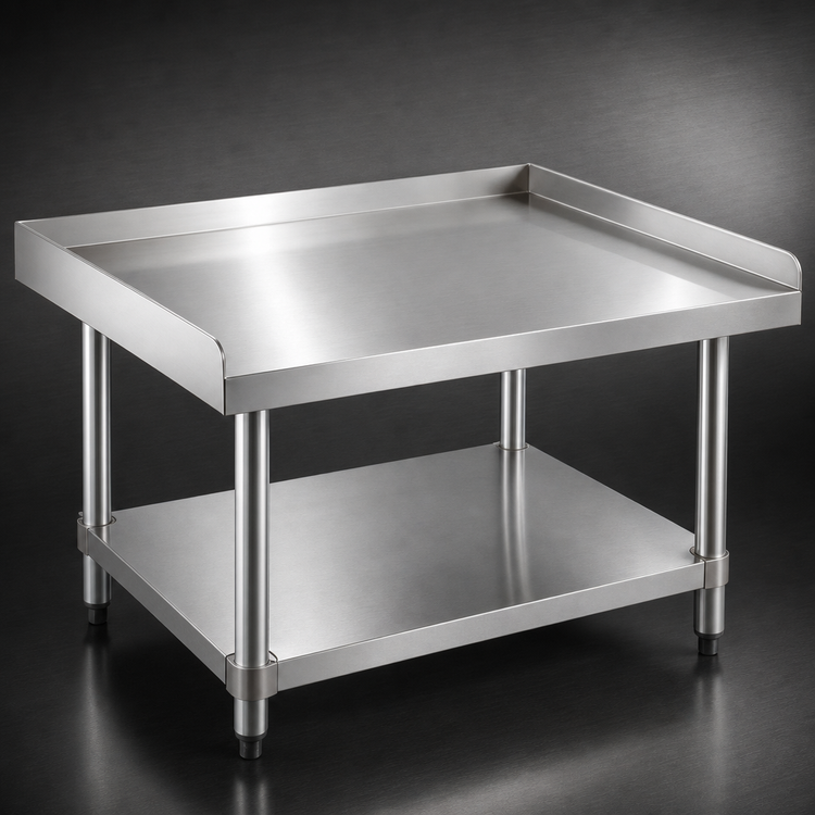 Product image #3 for Steel Works Stainless 60 Inch x 30 Inch Stainless Steel Equipment Stand with Undershelf and Adjustable Bullet Feet