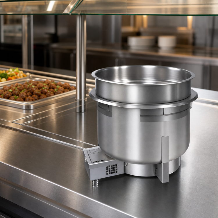 Product image #3 for Hatco HWB-4QTD Drop-In Round Uninsulated Heated Well with Drain, 4 Quart