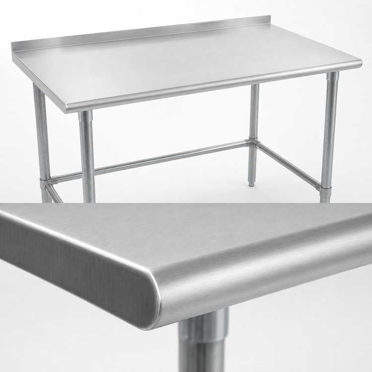 Product image #3 for John Boos Stallion 72-Inch x 30-Inch Stainless Steel Work Table with 1-1/2-Inch Rear Up-Turn and Safety Edge Front