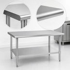 Thumbnail image #3 for Eagle Group Deluxe T3030EB 30" x 30" Stainless Steel Corner Work Table, 16-Gauge 300 Series Top, Adjustable Galvanized Undershelf