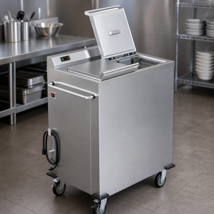 Product image #3 for Dinex Colossus Mobile Convection Wax Base Heater/Dispenser, 2-Silo, 9-Inch Base Capacity