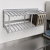 Thumbnail image #3 for Wall-Mount Aluminum Dish Rack Holder for (13) 20