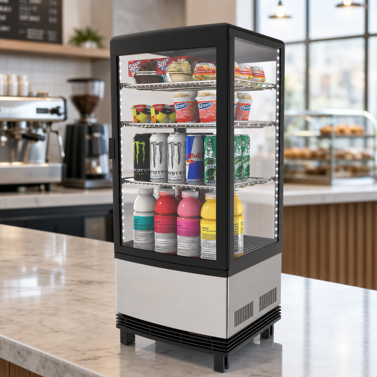 Product image #3 for KoolMore 17-Inch Countertop Self-Service Refrigerated Display Case, 3 Cu. Ft., Stainless Steel