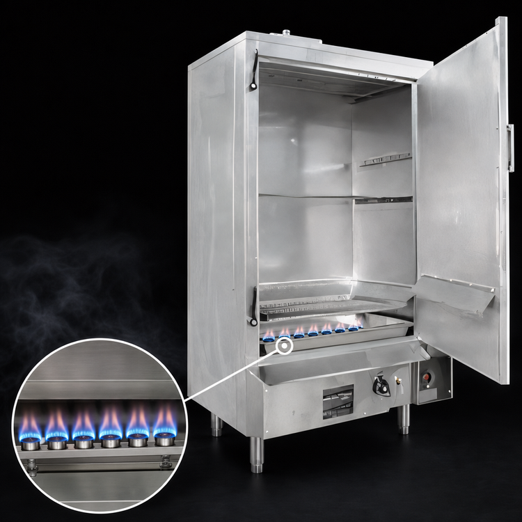 Product image #3 for MasterRange 36-Inch Natural Gas Smokehouse with Left-Hinged Door and Stainless Steel Front/Sides