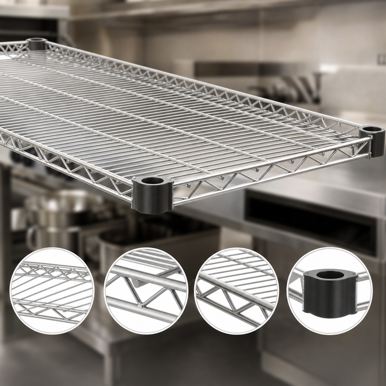 Product image #3 for Eagle Group QuadTruss Quad-Adjust 36"W x 24"D Wire Shelf with Stainless Steel Finish, 800 lb Capacity