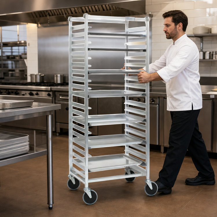Product image #3 for Panco Mobile Full Height Stainless Steel Pan Rack for 18 x 26 Inch Sheet Pans