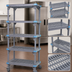 Thumbnail image #3 for Quantum Millenia 36-Inch x 24-Inch x 62-Inch Mobile Polymer Shelving Starter Unit with 5 Open Grid Shelves, Gray
