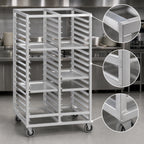 Thumbnail image #3 for Channel Manufacturing 465A6 Double-Section Aluminum Cafeteria Tray Rack, Side-Load, 72-Tray Capacity, 15 x 20 Inch Trays