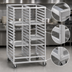 Thumbnail image #3 for Channel Manufacturing Double Section Aluminum Cafeteria Tray Rack, 64-Inch High, Side-Load, 72-Tray Capacity
