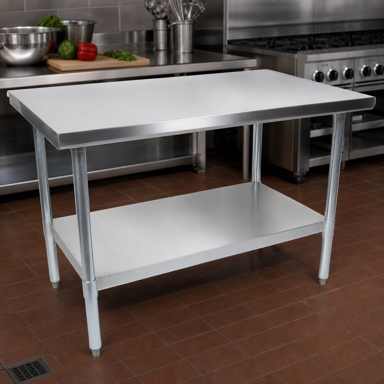 Product image #3 for John Boos Stallion Economy Stainless Steel Work Table, 30 x 24 Inches, 18/430 Stainless Steel Flat Top