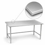 Thumbnail image #3 for Eagle Group Spec-Master T4848STE 48" x 48" Stainless Steel Work Table, 14-Gauge 300-Series Top, Open Base, Flat Top