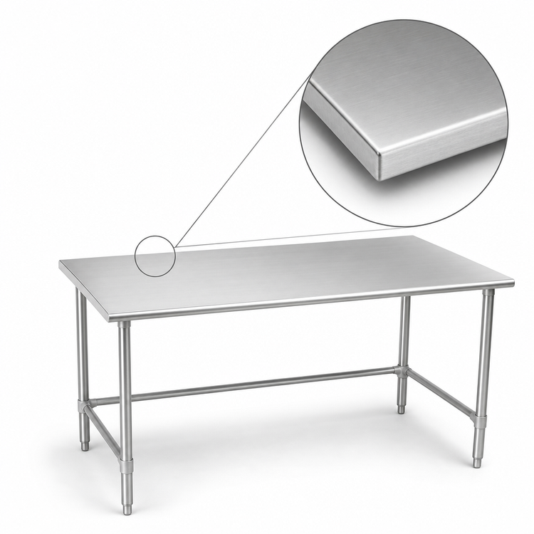 Product image #3 for Eagle Group Spec-Master 48" x 48" Square Stainless Steel Work Table with Open Base
