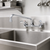 Thumbnail image #3 for Omcan USA Splash-Mounted Commercial Faucet with 16-Inch Swing Spout, 8-Inch Centers