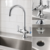 Thumbnail image #3 for BK Resources OptiFlow Heavy Duty Deck Mount Dual Valve Pantry Faucet with 5-Inch Gooseneck Spout