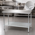 Thumbnail image #3 for BlendPort Budget Series 72-Inch x 30-Inch Flat Top Stainless Steel Work Table with Adjustable Galvanized Undershelf