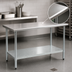 Thumbnail image #3 for BlendPort Budget Series 72-Inch x 24-Inch Flat Top Work Table with 430 Stainless Steel Top and Galvanized Undershelf
