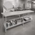 Thumbnail image #3 for Eagle Budget Series 144-Inch x 24-Inch Flat Top Work Table with Adjustable Undershelf, 430 Stainless Steel Top, Galvanized Base
