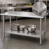 Thumbnail image #3 for Eagle Budget Series 72-Inch x 30-Inch Flat Top Work Table with 430 Stainless Steel Top and Adjustable Galvanized Undershelf