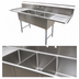 Thumbnail image #3 for Serv-Ware 53-Inch Wide 3-Compartment Economy Commercial Sink, 12-Inch Deep, 304 Stainless Steel