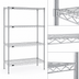 Thumbnail image #3 for Redipak 4-Tier Stationary Wire Shelving Unit, 60W x 24D x 74H, Chrome Finish