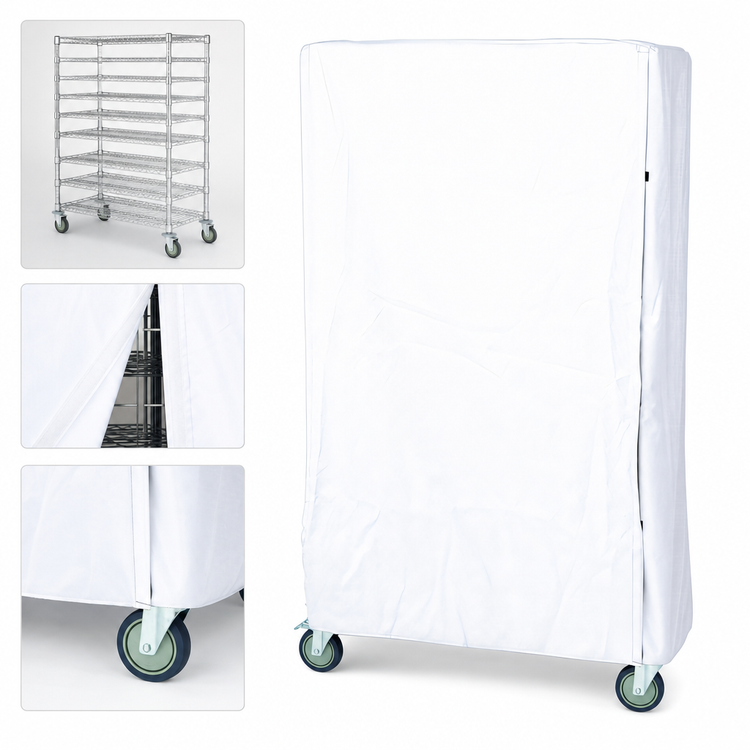 Product image #3 for Quantum Wire Cart Cover for 24 x 36 x 63 Inch Carts, White Nylon with Velcro Flap