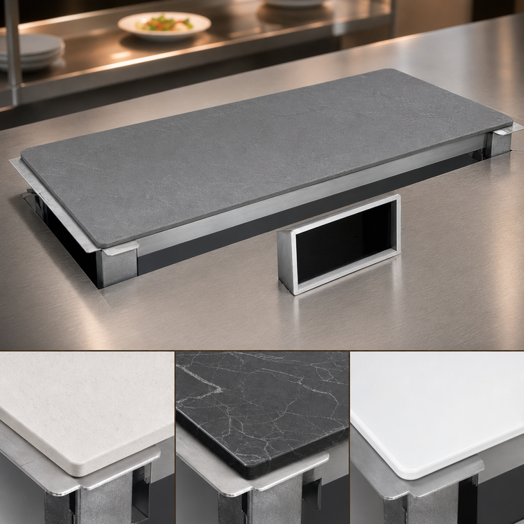 Product image #3 for Hatco HCSSBX-3618 Built-In Remote Hot/Cold Simulated Stone Shelf, 36-Inch x 18-Inch Usable Surface