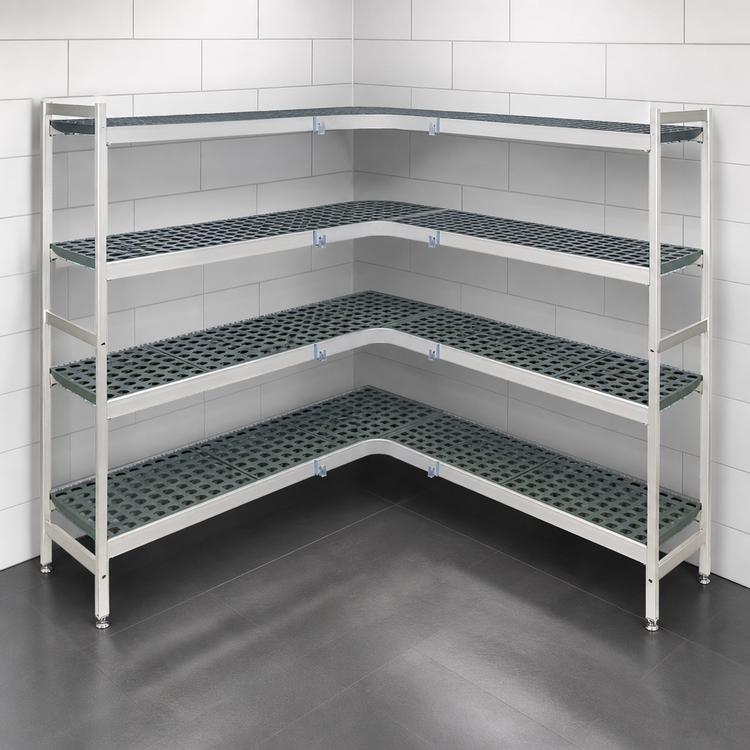 Product image #3 for Fermostock 4-Tier Corner Expansion Polymer Shelving Kit, 64" W x 14" D x 83" H