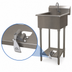 Thumbnail image #3 for Advance Tabco 16 Gauge 304 Stainless Steel Floor-Mounted Service Sink with Toe-Push Valve and Gooseneck Spout