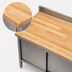Thumbnail image #3 for John Boos 48 Inch x 24 Inch Wood Top Work Table with Stainless Steel Cabinet Base, Sliding Doors, and 4 Inch Coved Riser