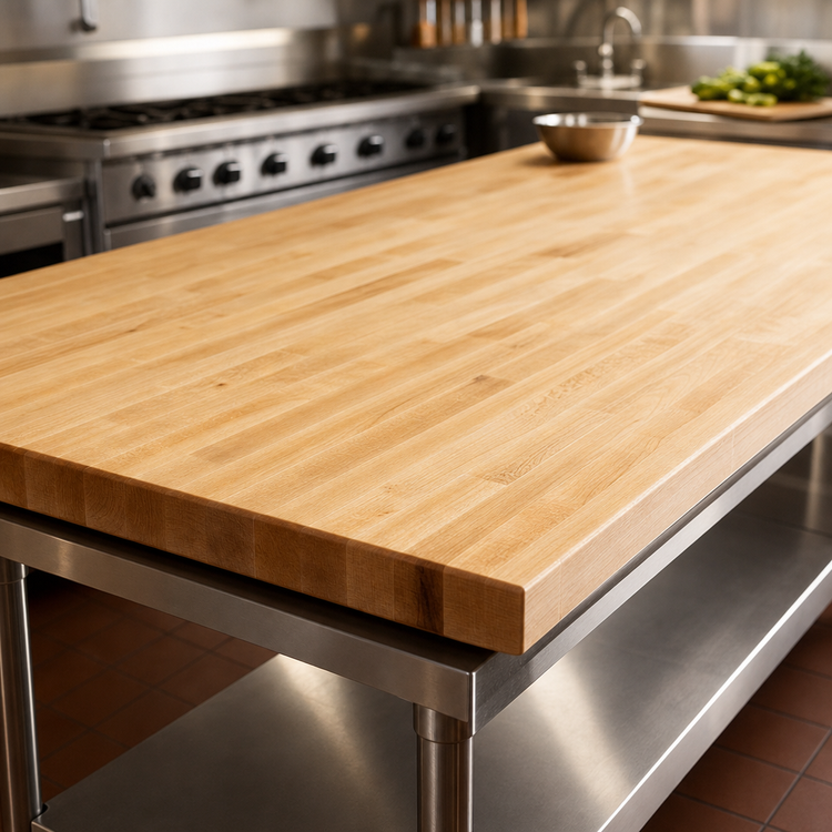 Product image #3 for John Boos Boos Block 96-Inch x 42-Inch Blended Edge Grain Maple Kitchen Countertop, Varnique Finish