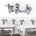Thumbnail image #3 for Wall Mount Service Sink Faucet with Vacuum Breaker Pail Hook Spout, 8 Inch Centers, Polished Chrome