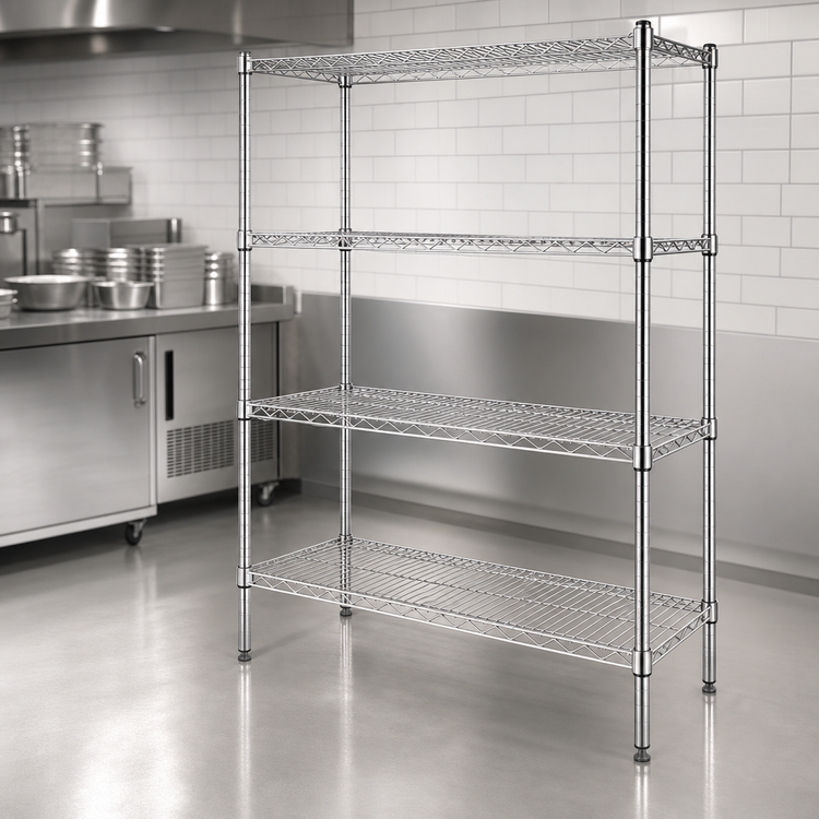 Product image #3 for Quantum 48"W x 30"D x 54"H 304 Stainless Steel Wire Shelving Starter Kit