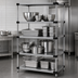 Thumbnail image #3 for Quantum Stationary Solid Stainless Steel Shelving Starter Kit, 48 Inch x 14 Inch x 74 Inch