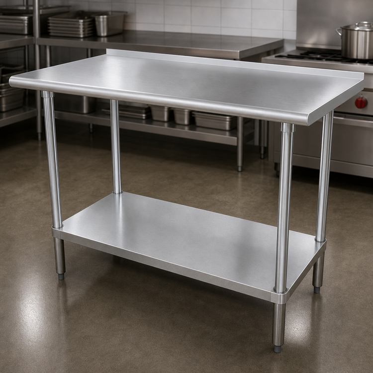 Product image #3 for 72 in. x 24 in. Stainless Steel Work Table with Adjustable Undershelf and 1-1/2 in. Rear Backsplash