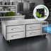 Thumbnail image #3 for Randell 82-Inch Two-Section Self-Contained Refrigerated Chef Base Equipment Stand with 4 Drawers, Left-Side Compressor