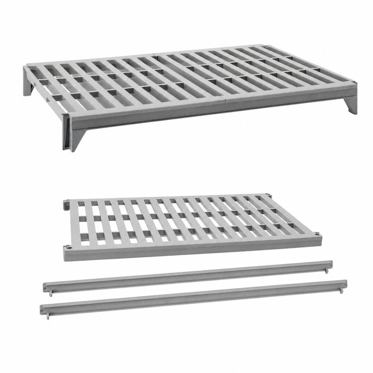 Product image #4 for Cambro Camshelving Premium 18-Inch x 54-Inch Vented Shelf Kit, Speckled Gray