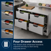 Thumbnail image #3 for Beverage-Air WTRD48AHC-4-FIP 48-Inch Two-Section Worktop Refrigerator with 4 Drawers, Rear-Mounted Self-Contained Refrigeration