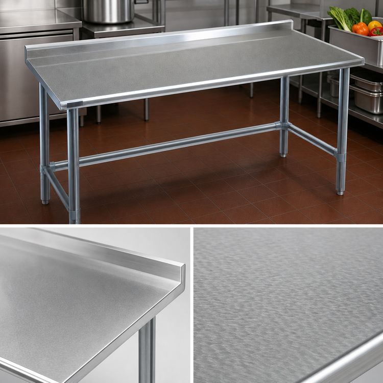 Product image #3 for Eagle Group Spec-Master 48-Inch x 36-Inch 14-Gauge 300 Series Stainless Steel Work Table with Rear Upturn