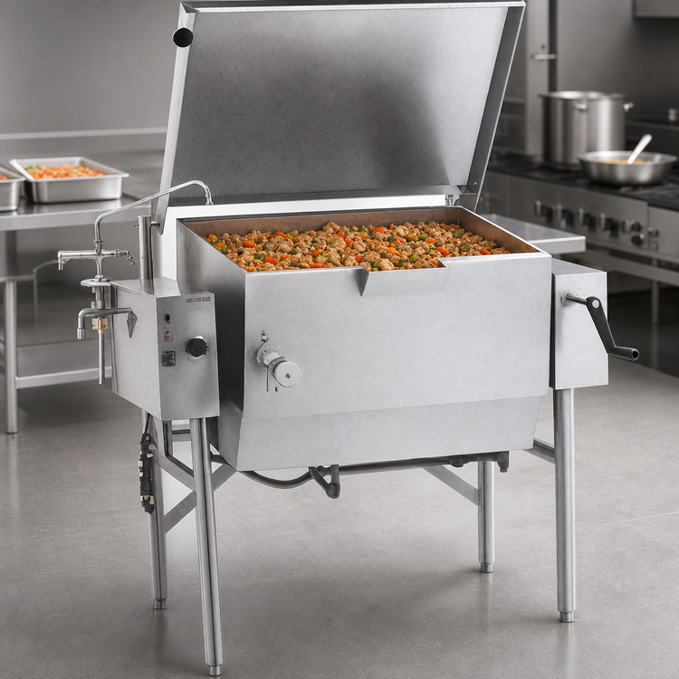 Product image #3 for Classic 40-Gallon Gas Tilting Skillet with Manual Tilt and Open Frame Base